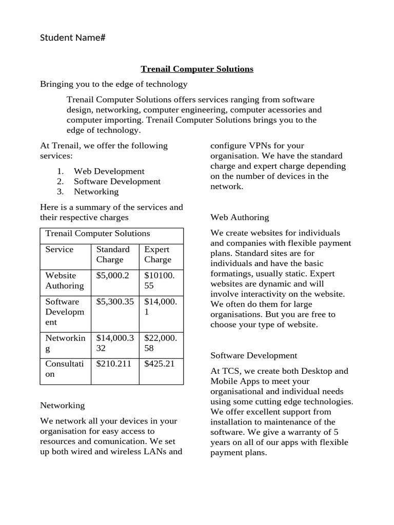 Trenail_Computer_Solutions_Final | PDF | Websites | Computer Network
