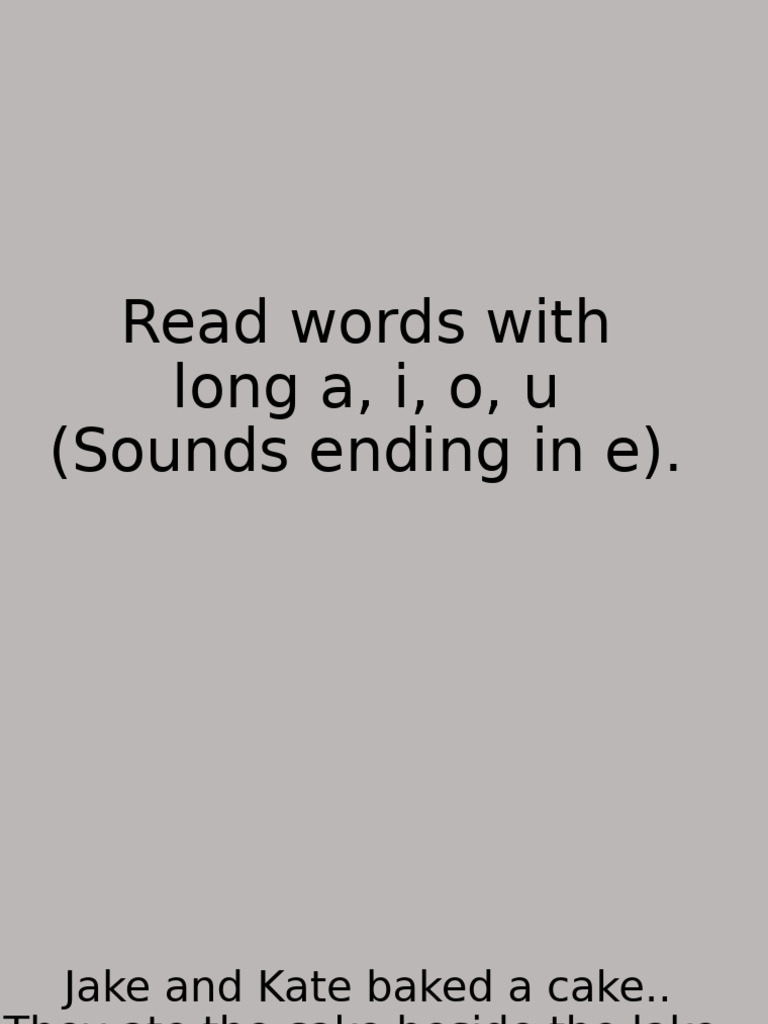 Long Vowel Sounds Practice | PDF