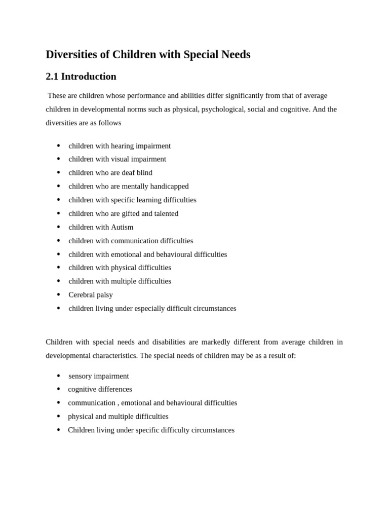 Understanding Children with Special Needs | PDF | Hearing Loss | Visual ...