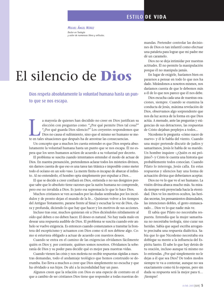 El Silencio de Dios y la Fe Humana | PDF | Dios | Jesús