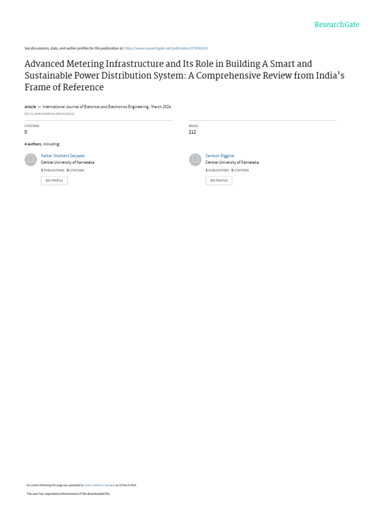 Review Paper On AMI | PDF | Energy Conservation | Electrical Grid
