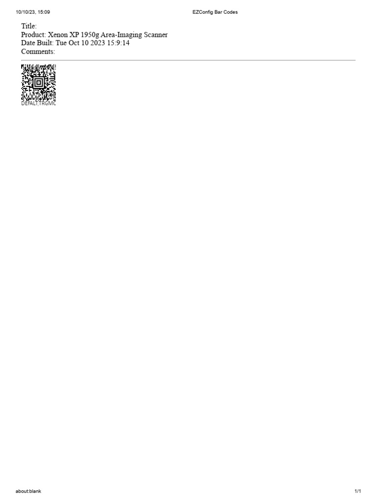 EZConfig for Xenon XP 1950g Scanner | PDF