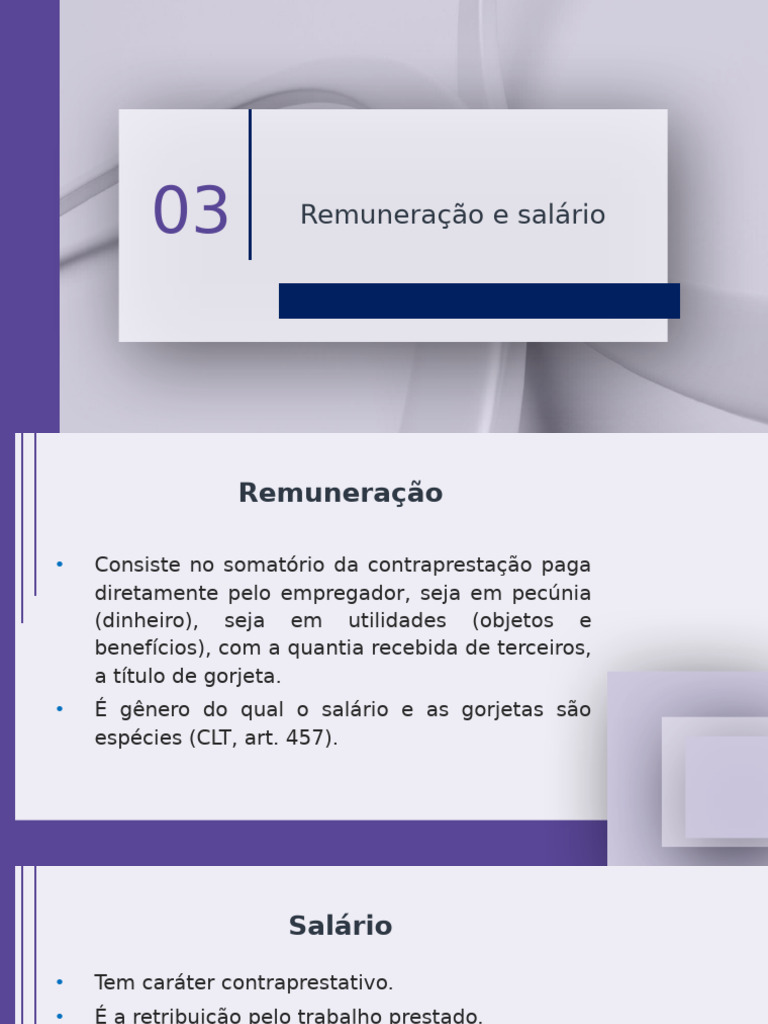Remuneração e Salário: Conceitos e Tipos | PDF