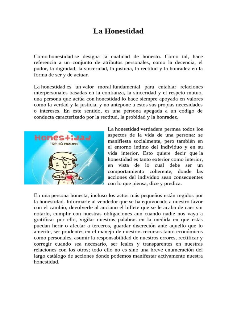 Definición y Valor de la Honestidad | PDF | Justicia | Crimen y violencia