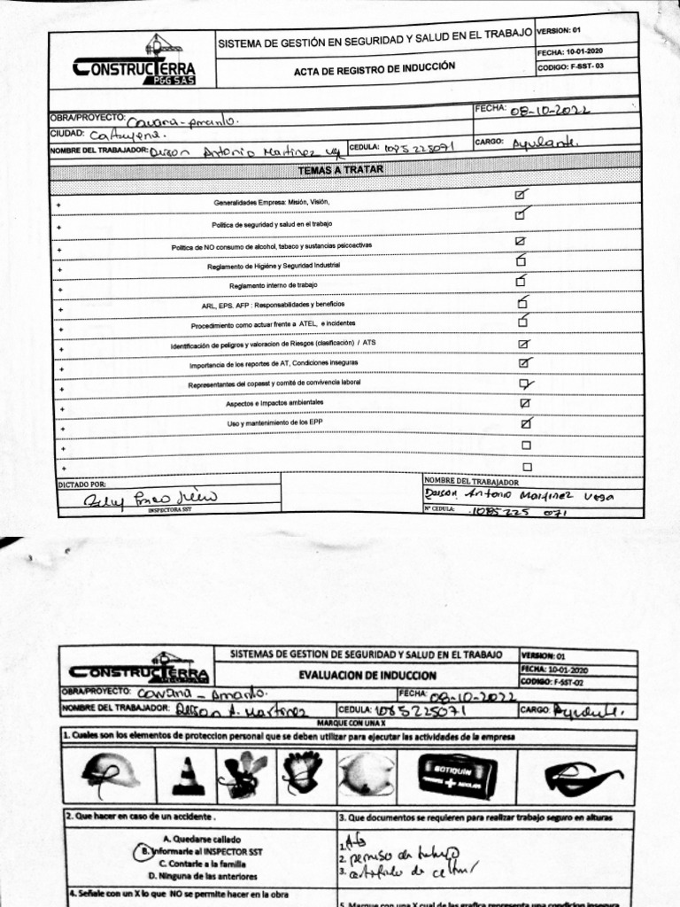 05 - Induccion SST de La Empresa - Deison Martinez | PDF