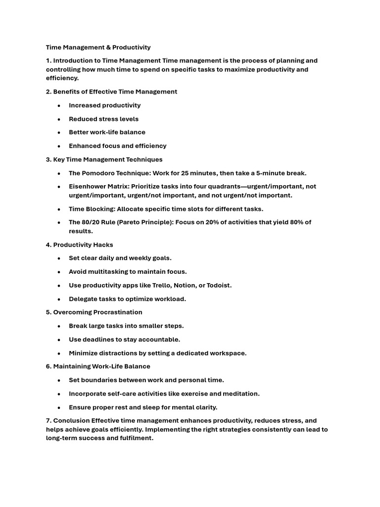 Time Management | PDF