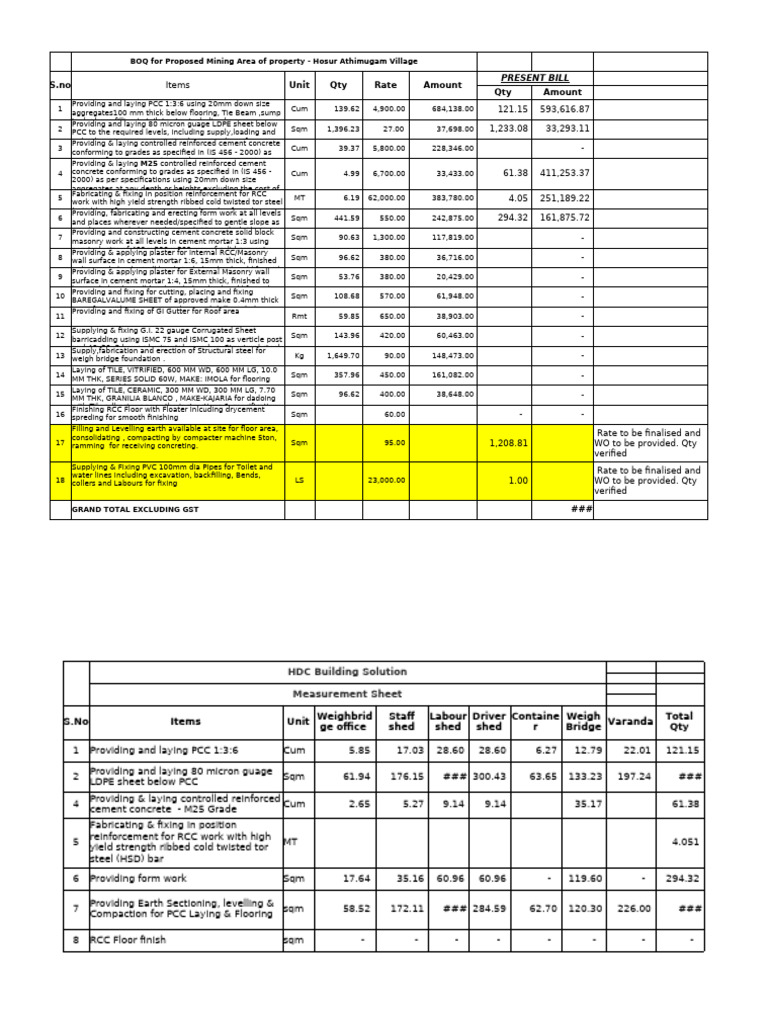 Athimugam Ra Bill-1 - Certification | PDF | Concrete | Masonry