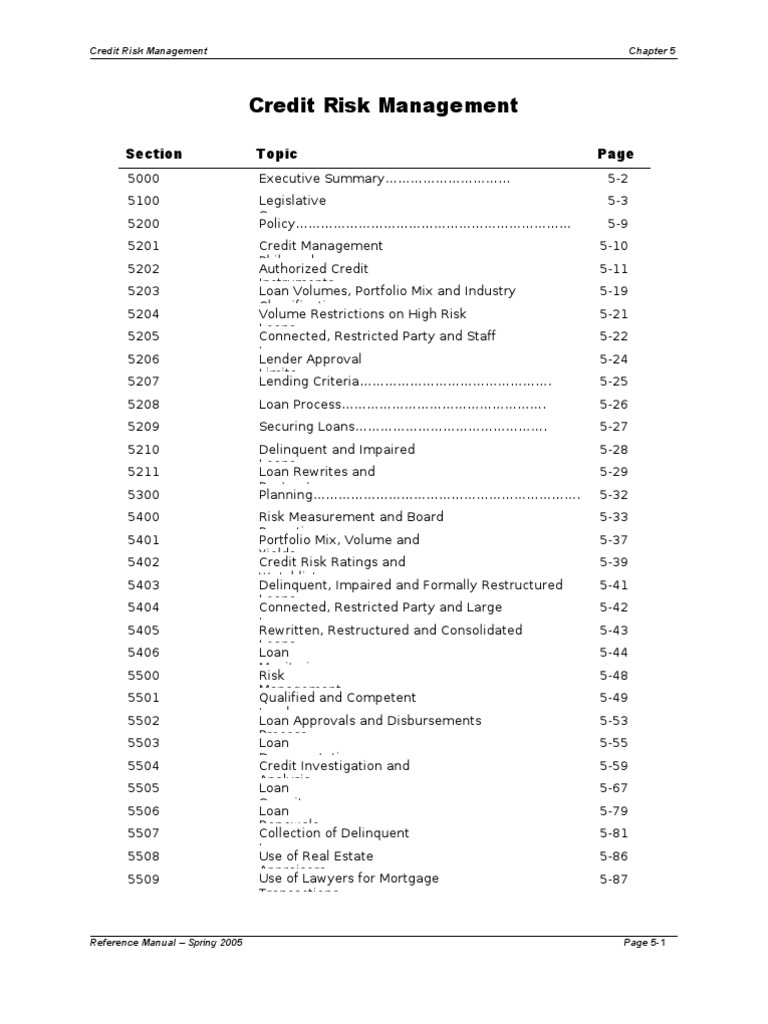Credit Risk Management (Credit Management) | PDF