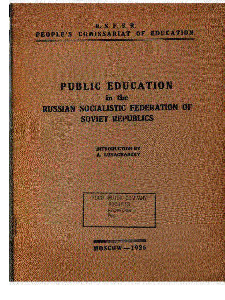 Soviet Education Overview 1926 | PDF | Soviet Union | World Politics