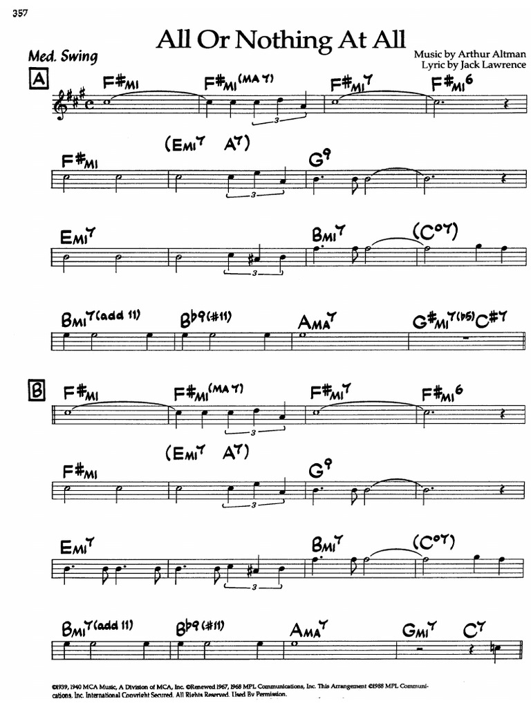 All or Nothing at All Eb | PDF