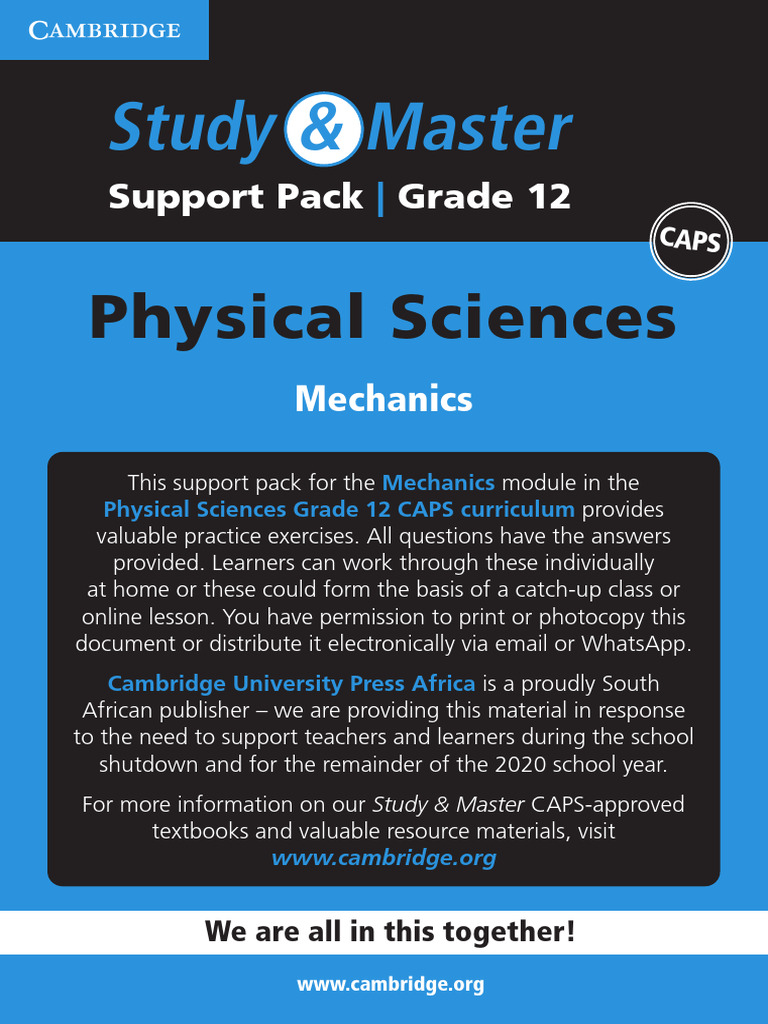 Grade 12 Mechanics Revision Exercises | PDF | Collision | Force