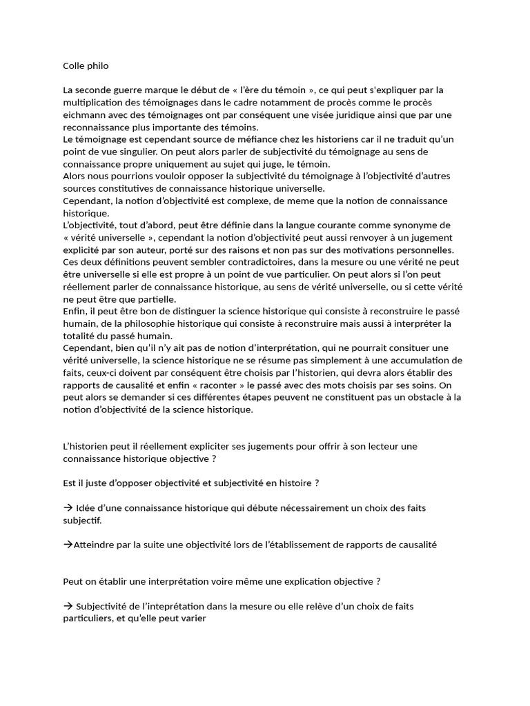 Objectivité et subjectivité en histoire | PDF | Vérité | Science
