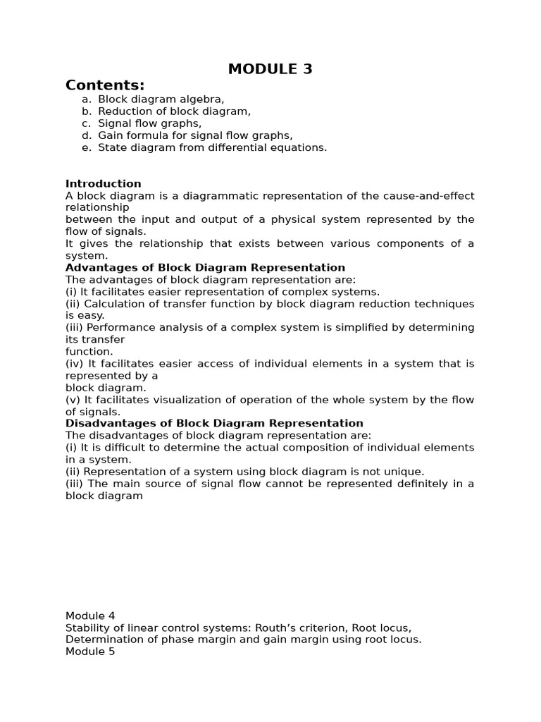 Block Diagram Algebra And Signal Flow Pdf