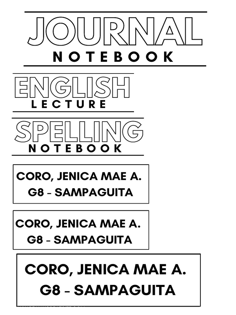 English Lecture Notebook G8 | PDF