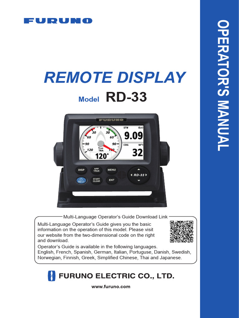 RD-33 Remote Display Operator's Manual | PDF