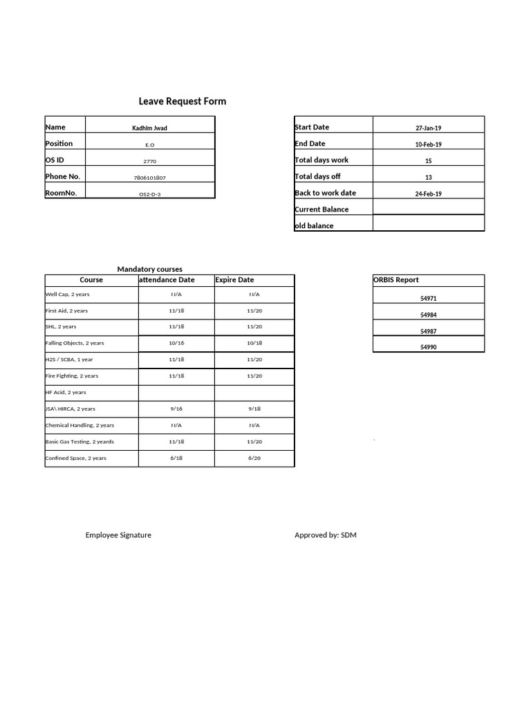 Employee Leave and Time Sheet Form | PDF
