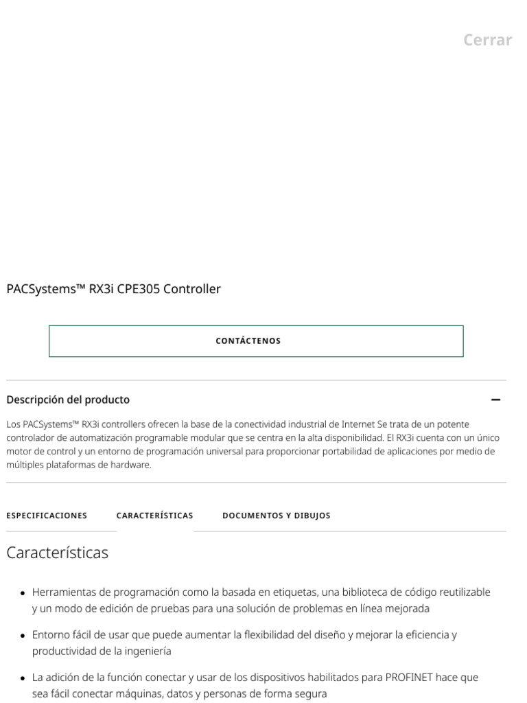 Controlador PACSystems RX3i CPE305 | PDF