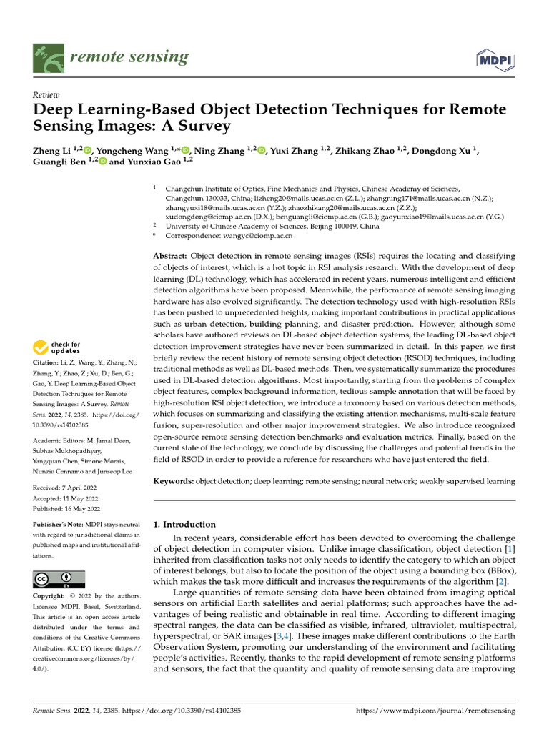 Remotesensing 14 02385 v2 | PDF | Cognitive Science | Computer Vision