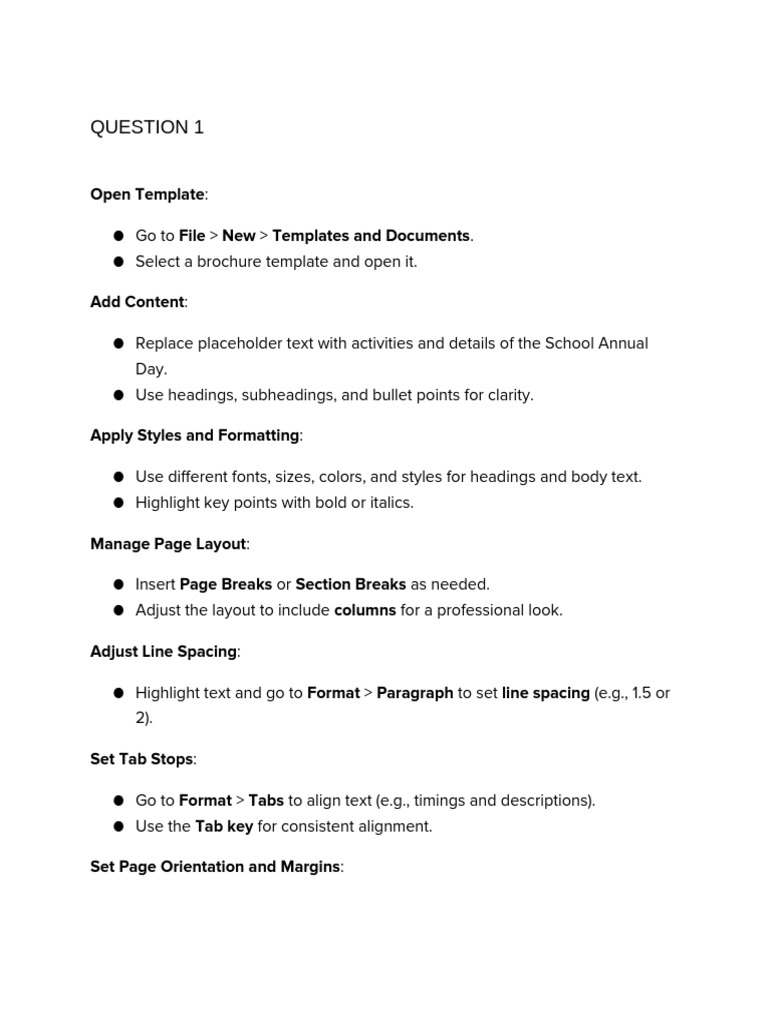 School Document Formatting Guide | PDF | Table (Database) | Paragraph
