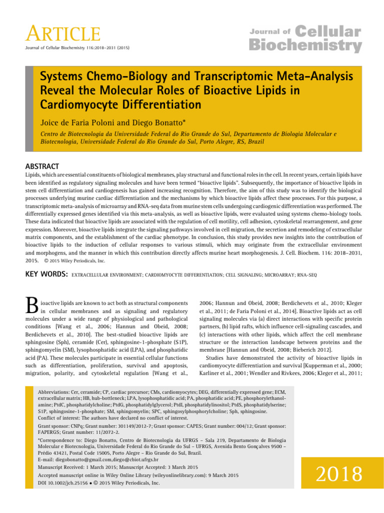 Systems Chemo-Biology and Transcriptomic Meta-Analysis | PDF | Cellular ...