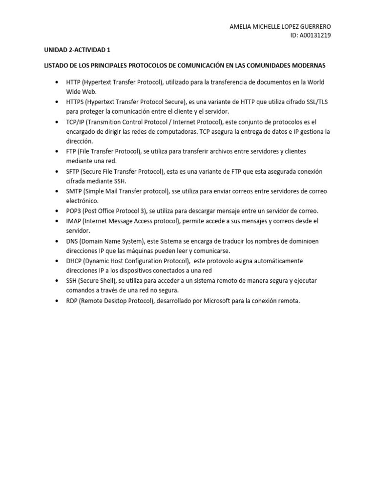 López, Amelia - Protocolos de Comunicacion | PDF