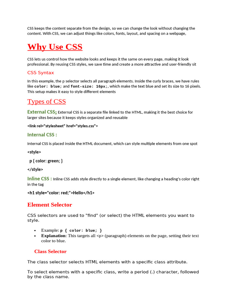 CSS Keeps The Content Separate From The Design | PDF | Html Element | Html image.