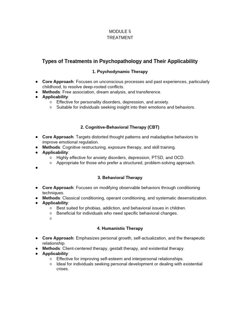 MOD 6 | PDF | Cognitive Behavioral Therapy | Psychotherapy