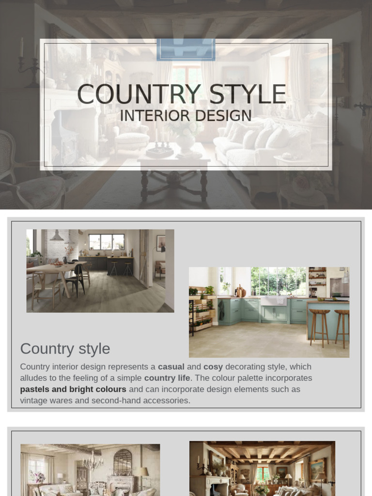 Country Style Interior Design Guide | PDF | Interior Design | Flooring