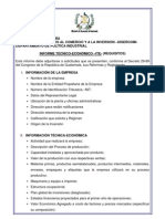 Informe Técnico-Económico Solicitud Calificación Amparo Decreto 29-89