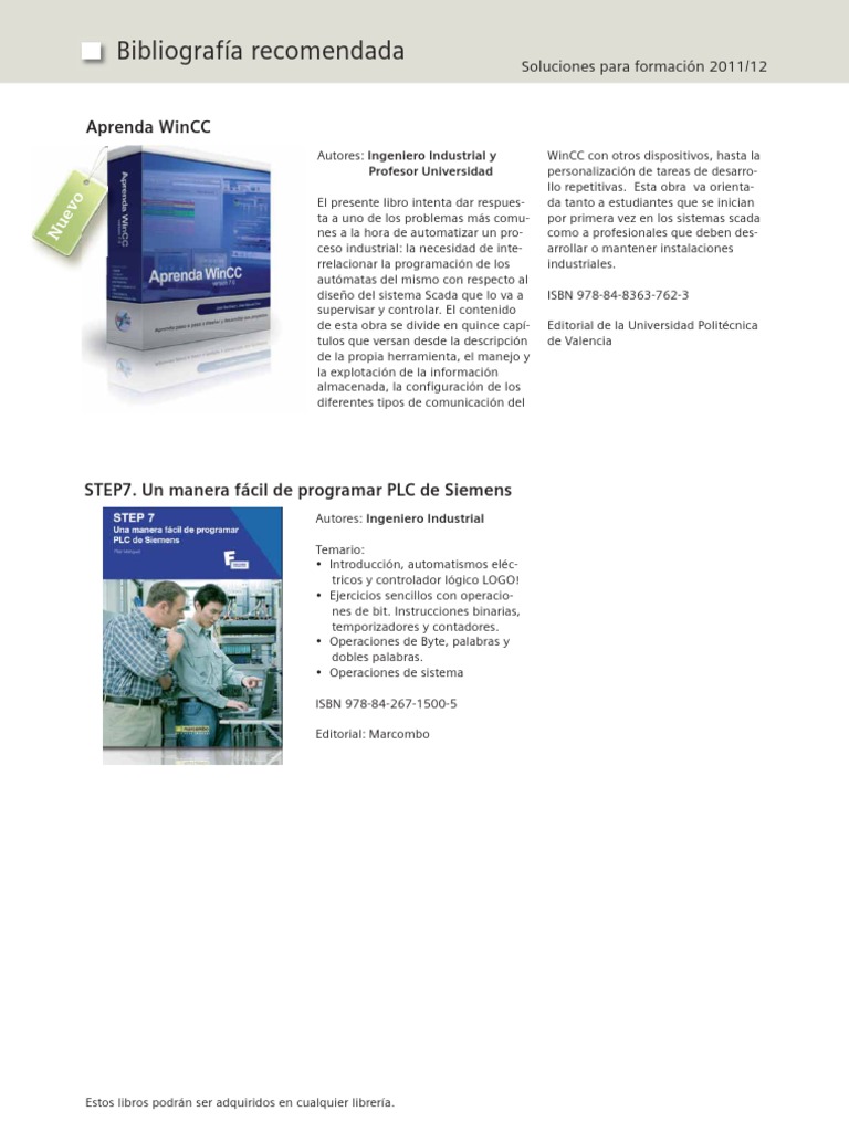 Libros sobre PLC Siemens y automatización | PDF | Scada | Controlador ...