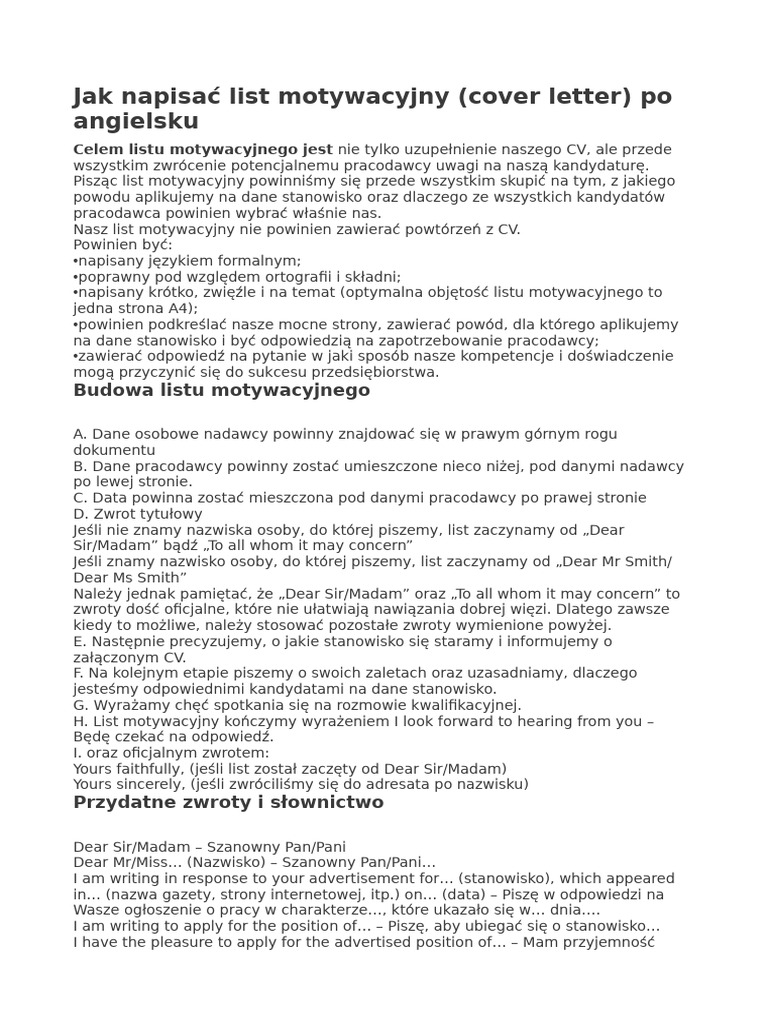 Application Letter | PDF