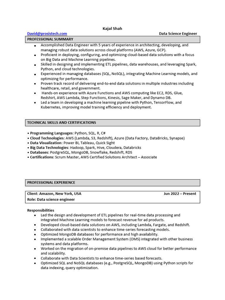 Kajal Data Science Engineer | PDF | Amazon Web Services | Cloud Computing