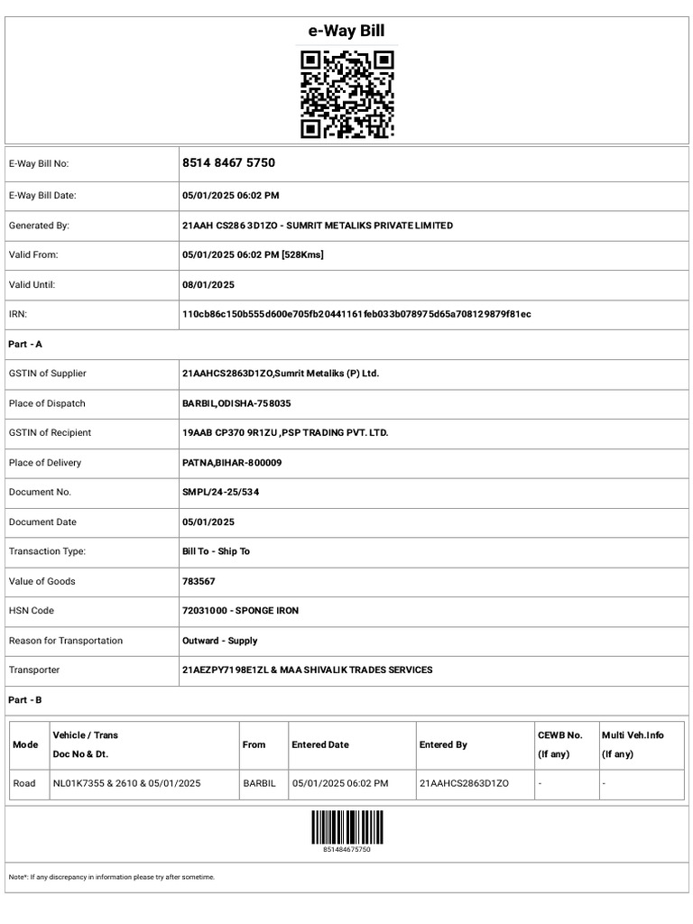e-way-bill-for-sumrit-metaliks-pdf