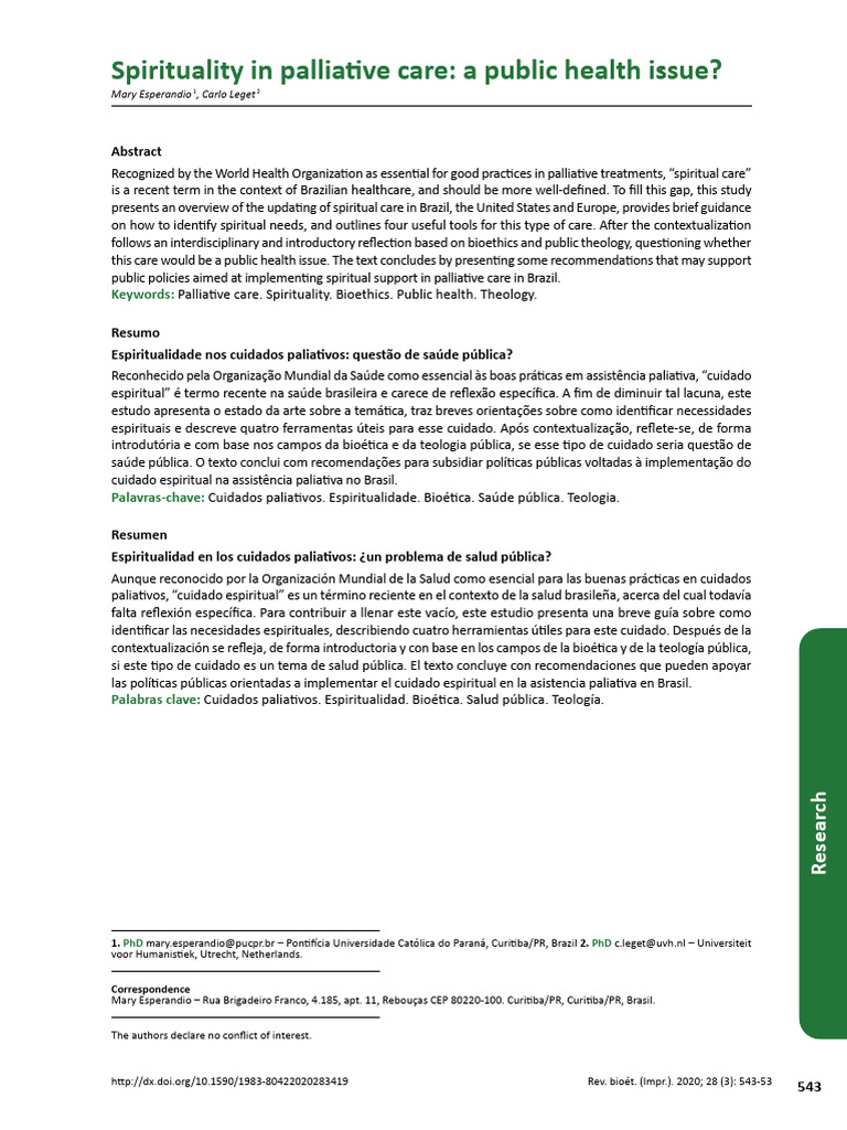 Spiritual Care in Palliative Health Policy | PDF | Bioethics ...