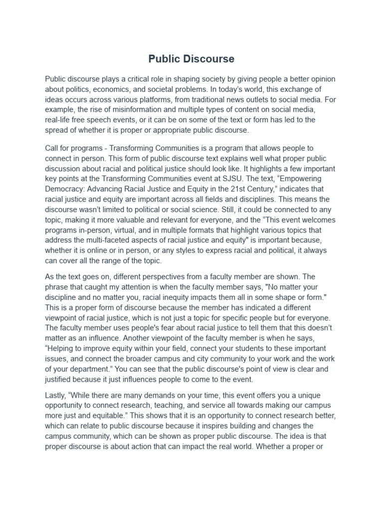 Public Discourse | PDF | Social Media | Popular Culture & Media Studies