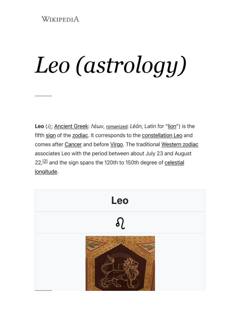 Leo Zodiac Sign Overview | PDF | Planets In Astrology | Zodiac
