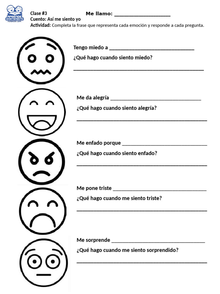 Actividades para Expresar Emociones | PDF
