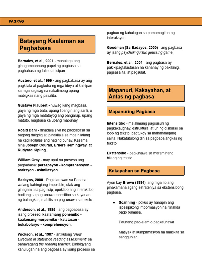 Pagpag Notes | PDF