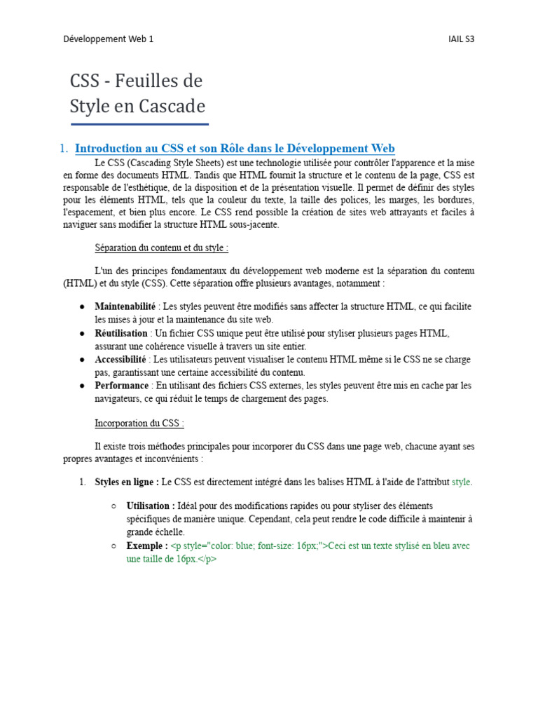 Introduction au CSS pour le Web | PDF | Html | Programmation web