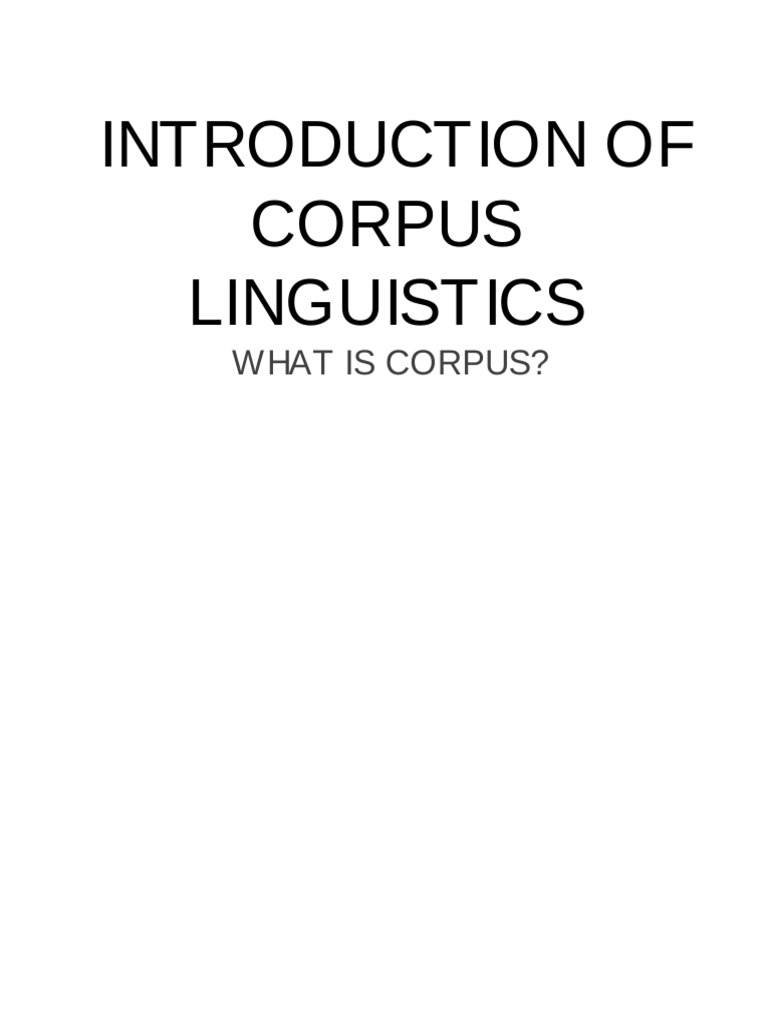 History of Corpus Linguistics | PDF | Linguistics | Human Communication