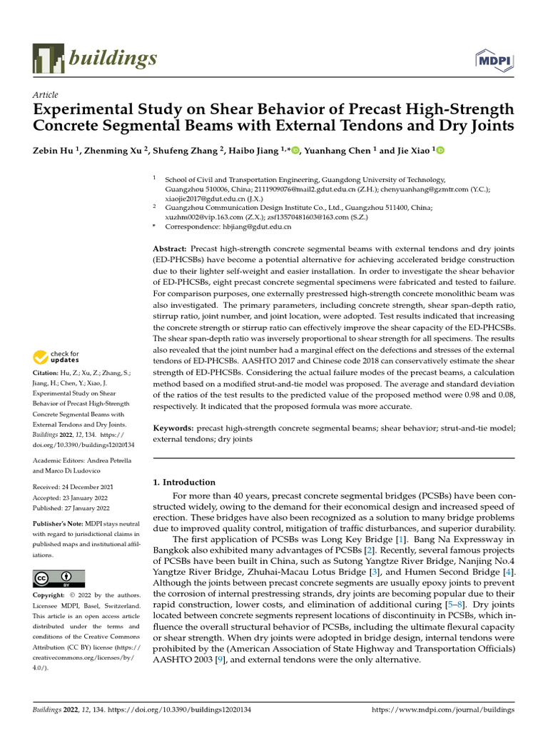 Hu 2022 - Experimental study on shear behaviour of precast high ...