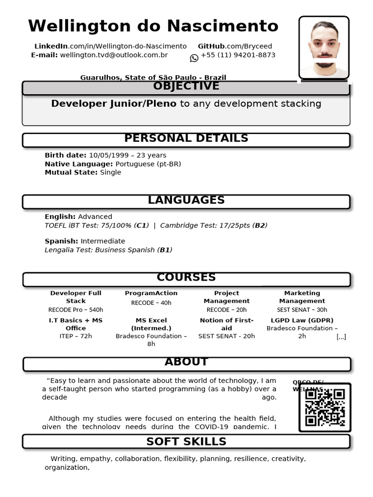 Currículo de Desenvolvedor Full Stack | PDF | Informática