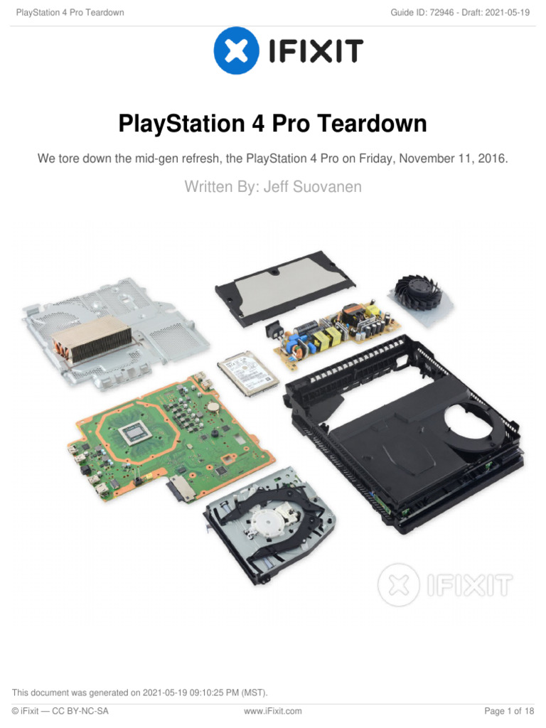 PS4 Pro Disassembly Guide | PDF | Hard Disk Drive | Play Station