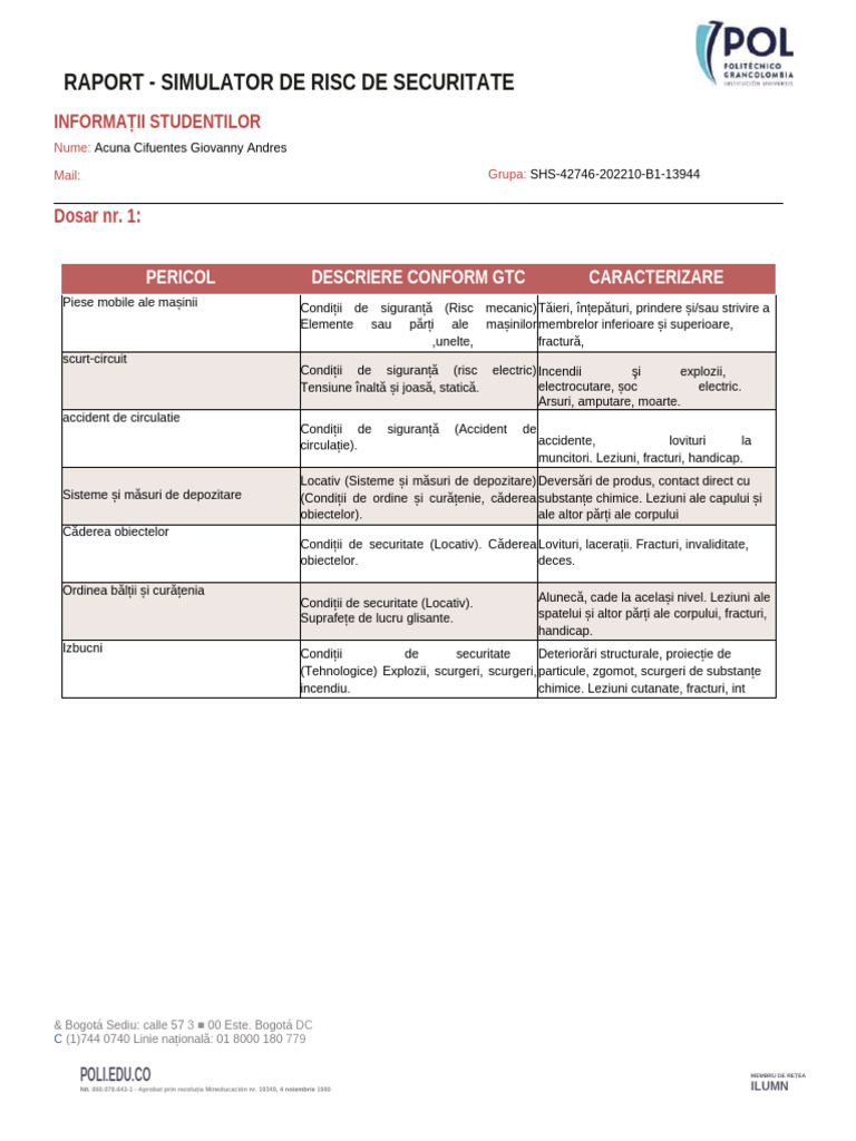 Raport - Simulator de Riscuri de Securitate | PDF