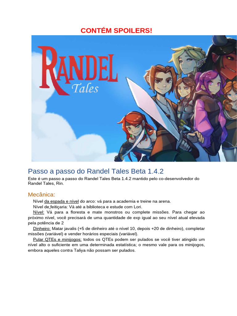 Guia Completo Randel Tales Beta 1.4.2 | PDF