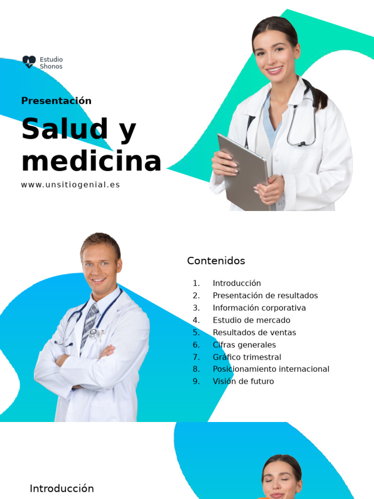 Presentación Salud y Medicina Elegante Moderno Azul y Verde | PDF