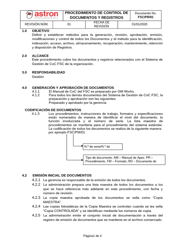 Control de Documentos y Registros FSC | PDF | Archivo de computadora ...