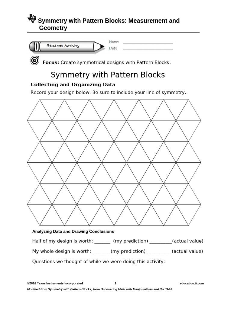 Symmetry with Pattern Blocks_Student | PDF