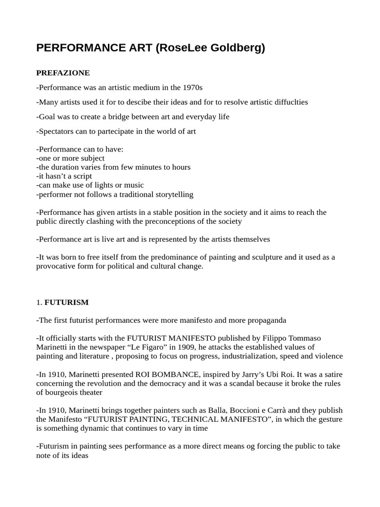 Performance Art | PDF | Surrealism | The Arts