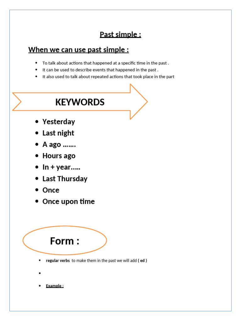 Past Simple Practice Guide | PDF | Syntax | Grammar